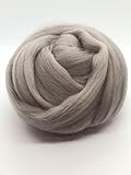Shep's Silver Gray Merino Wool Top Roving Fiber Spinning, Felting Crafts USA (1lb)