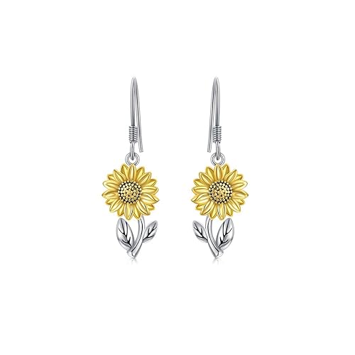 GAUEIOUR Sunflower Drop Dangle Earrings,Sunflower Fashion Bronze Earrings, Elegant Women's Earrings, Fashion Trend Jewelry, Symbol of Passion, Warmth, Sunshine and Positive