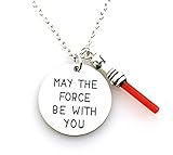Jewelry by Jules Star Wars Episode IX: May The Force be with You with Red Light Saber