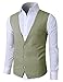 H2H Mens Casual Slim Fit Business Suit Vest Linen Solid 3 Buttons Stylish Dress Vest