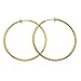PammyJ Goldtone Textured Hoop Fashion CLIP-ON Earrings 1.5 inches