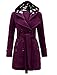 Women's Military Button Hooded Fleece Belted Jacket