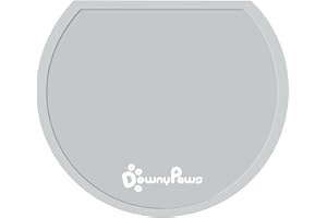 DownyPaws Silicone Cat Feeding Mat, Waterproof Pet Food Mat with Raised Edges, Cat Water Fountain Placemats, 14.6"×12.6", Light Gray