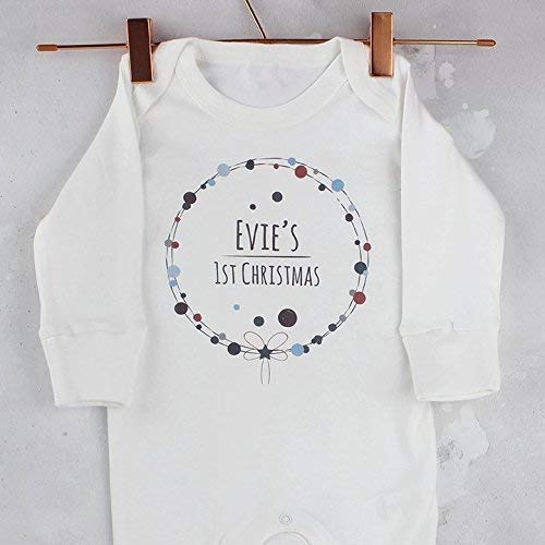 personalised 1st christmas baby grow