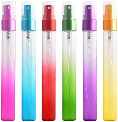 Atomizer Perfume 0.3 fl oz (10 ml), Set of 6, Spray Bottle Glass, Perfume Sprayer, Perfume Portable Bottle, Perfume Refill, Perfume Bottle, Spray Container (Gradient Color)