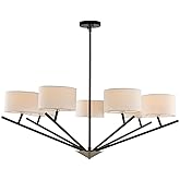 Kalco Lighting Tahoe 38" Contemporary 7-Light Fabric Chandelier in Matte Black