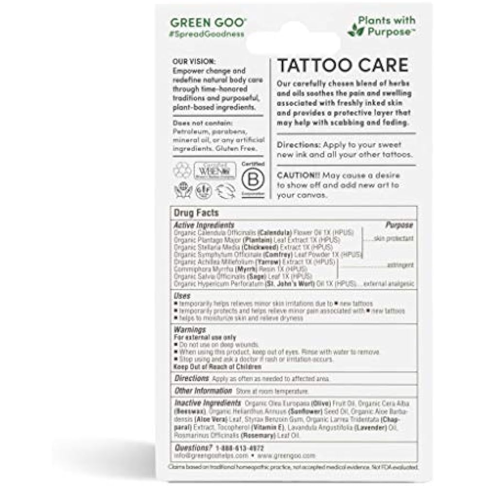 Green Goo Natural Skin Care Tattoo Aftercare Large Tin 1