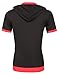 Coofandy Men's Casual Short Sleeve T-shirt Patchwork Hooded Polo Shirts, Black, XX-Large