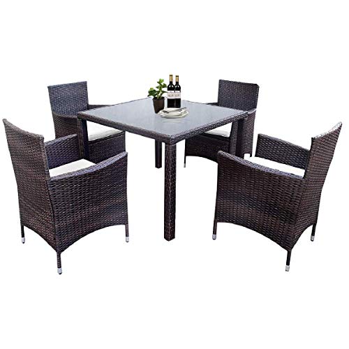 ALI VIRGO Rattan Patio Furniture, Outdoor Wicker All-Weather Cushioned Sectional Garden Conversa ...