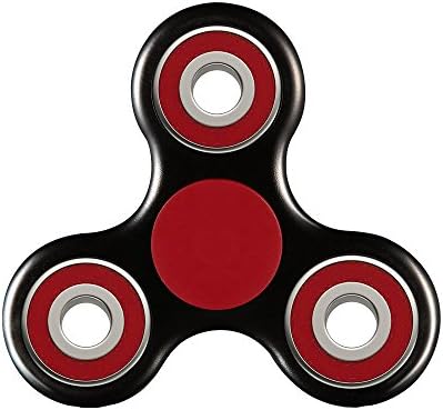 Toplay Multi-color Fidget Spinner Toy Stress Reducer Ceramic Bearing - Perfect For ADD, ADHD, Anxiety, and Autism Adult Children (Black-R)