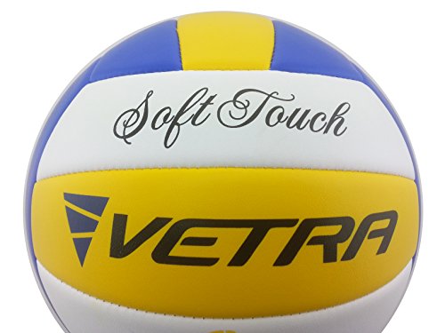 image for VETRA Volleyball Soft Touch Volley Ball Official Size 5 Yellow/Blue/Wh