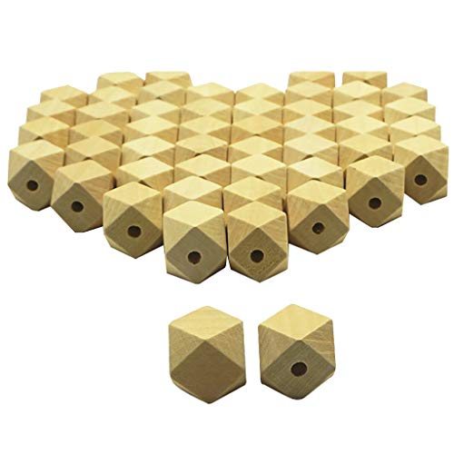 Tuscom 100PCS Wooden Shaped Beads - Diameter 20mm - Natural Polishing Loose Spacer Beads for DIY Jewelry DIY Handmade Craft Making