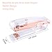 Unime Rose Gold Stapler Acrylic Desktop Stapler with 1000 PCS Rose Gold Staples and 10 Pieces Blinder Clips for Office School Home Accessory