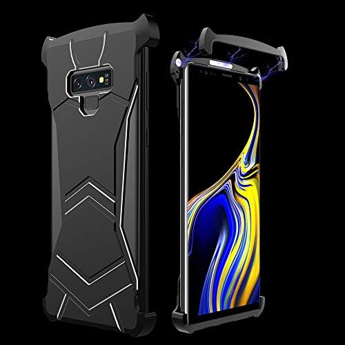 JIANGNIUS Protective Shell for Samsung Galaxy R-JUST Magnet Adsorption Metal Polished Texture Phone Case for Galaxy Note 9 (Black) (Color : Black)