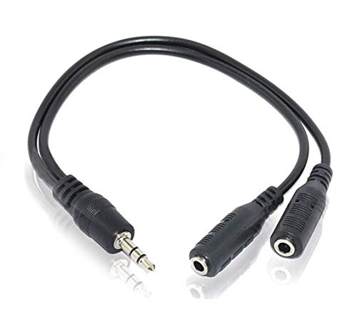 Storite® 3.5mm Jack 1 Male to 2 Female Stereo Headphone Earphone Jack Y Splitter Audio Adapter Cable (Black)