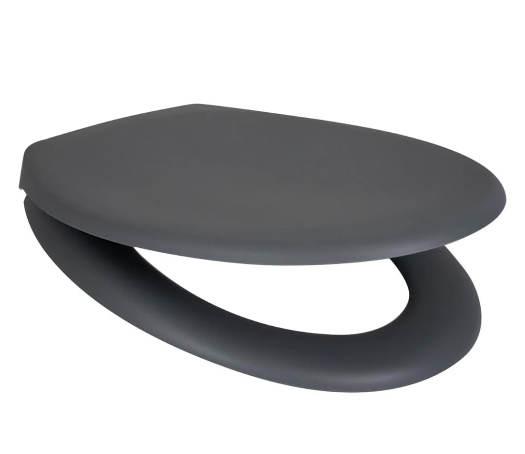 MATT Soft Close Toilet Seat Quick Release Top Bottom Fix (Grey)