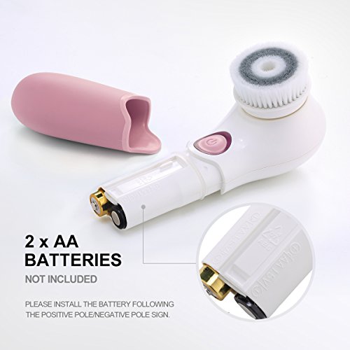 Face and Body Skin Cleansing Brush System with 3 Detachable Brush Heads and Handle – Scrub Microdermabrasion Exfoliator Brush for Deep Pore Cleansing,Removes Blackheads