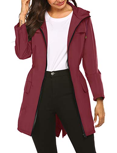 image for Besshopie Windbreaker Jacket Women Waterproof Lightweight Rain Jacket 