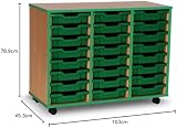 Office Needs Direct Monarch Mobile Shallow Tray Storage Unit 24 Trays Beech view 2