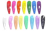 24pcs Hair Snap Clip for Toddler Girl Size 40 Mm (Mix Bright and Pastel Tone) 15 Colors