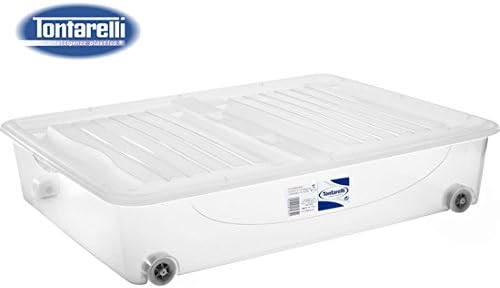 CAJA ALMACENAJE 56,4 L C/TAPA Y RUEDAS DODO TRANSPARENTE: Amazon.es: Hogar