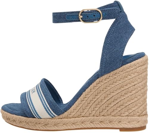 Alpargatas de cuña Alta para Mujer, FW0FW09342, Color Mezclilla (Denim), 6
