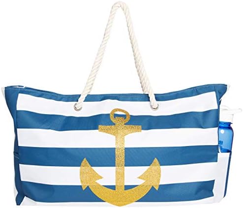 Beach Bag XL, Waterproof Lining, Travel Tote Bag, Zipper Closure, Inner Pockets 7 Beach Bag XL, Waterproof Lining, Travel Tote Bag, Zipper Closure, Inner Pockets