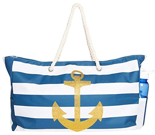 Women's Beach Bags and Totes Extra Large Striped Water-Resistant