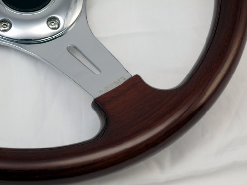 NRG Steering Wheel Classic Wood Grain with Chrome Spokes 330mm - Part # ST-015-1CH