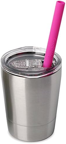 Housavvy Baby Drink Cup with Lid and Straw Double Wall Stainless Steel Mug