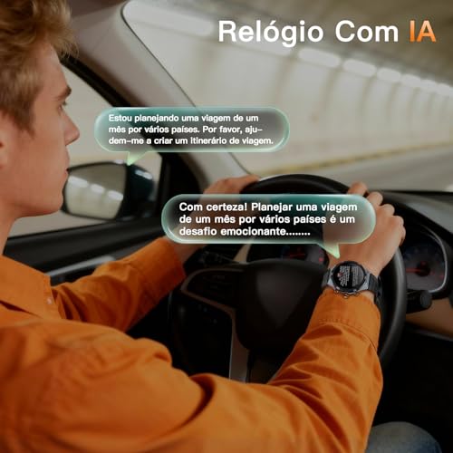 Relógio Smartwatch Kieslect AI 1,46" AOD GPS Relógio Bluetooth Chamadas sem atrasos Smart Watch para homens Mostrador de vídeo Bateria com duração de 14 dias Resistente à água 5ATM