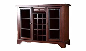 Aprodz Mango Wood Wine Storage Lance Stylish Bar Cabinet for Living Room | Honey Finish