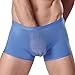 TONSEE Men Sexy U-shaped Ice Silk Boxer Brief Underwear (XXL, Blue)