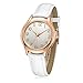 ATsense Women's Wrist Watch, Arabic Numeral Rose Gold Simple Business Casual Fashion Classic Analog (Quartz) Watches with Genuine Leather Band C74614 (White)