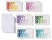 BEST PAPER GREETINGS Bulk Birthday Cards with Envelopes - 144 Pack 4 x 6 in Rainbow Ombre, 6 Designs - Blank Inside & Matching White Envelopes - Happy Birthday Cards Bulk Assortment