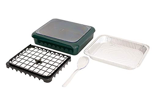 Fancy Panz 2-in-1 USA-Made Portable Casserole Carrier for Shallow and Deep Half Size Foil Steam Pans, Foil Pan and Serving Spoon Included (Winter Green) - Thumbnail 3