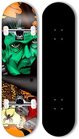 プロスケートボード コンプリートダブルキックデッキ凹型 大人10代のトリックスケボー Abec7製ベアリング採用 トリック練習できる ハードウィール バランス感覚育成 ナビゲートしやす 大人男の子女の子ス Alexmoll De