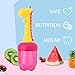 iPlay, iLearn Baby Fresh Food Fruit Feeder, Nibbler Pacifier, Safe BPA Free Infant Teether Set, 3 Silicone Feeding Nipples, Unique Giraffe Teething Toy Gift for 6, 9, 10, 12 Month Newborn, Boys, Girls