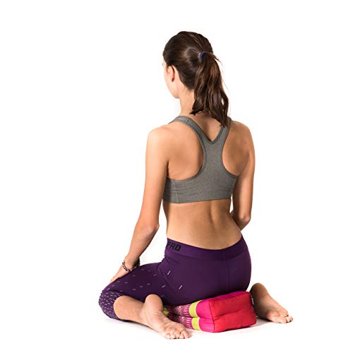 Zafuko Yoga, Meditation, Kundalini and Pilates Cushion (Zafu) Block, Bolster, Floor Pillow, Prop 100% Organic Kapok Fiber Filling - Small Block (Ruby Gold)