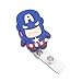 Finex Superheroes Captain America Spiderman Batman Superman Set of 4 Retractable Badge Holder ID Badge Reel Clip On Card Holders