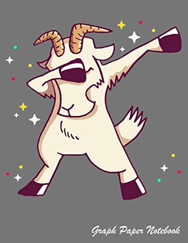Graph Paper Notebook: Quad Rule - 4 Squares Per Inch (110 Pages) - (8.5" x 11") With Cute Dabbing Goat Print On The Cover