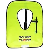 Scuba Choice Adult Neon Yellow Snorkel Vest with Name Box, Large