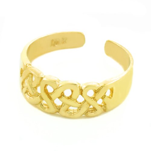 10k Yellow Gold Trinity Knot Toe Ring