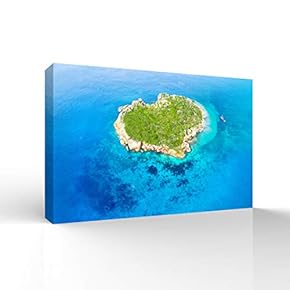 Canvas Wall Art for Living Room,Bedroom Home Artwork Paintings Heart-Shaped Island Ready to Hang - 12x18 inches