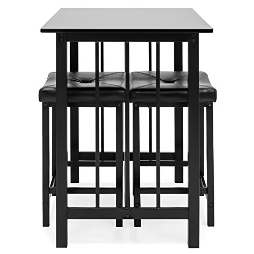 Best Choice Products Counter Height Dining Table Set w/ 2 Faux Leather Stools Best Choice Products Counter Height Dining Table Set w/ 2 Faux Leather Stools