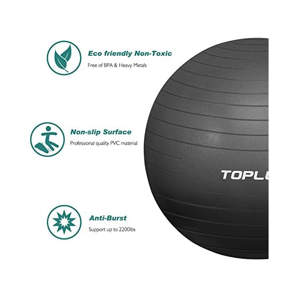 TOPLUS-Exercise-Ball-Gym-Ball-Supports-2200lbs-Yoga-Ball-Anti-Burst-Extra-Thick-Swiss-Ball-with-Quick-Pump-Birthing-Ball-for-Yoga-Pilates-Fitness-Pregnancy-Labour TOPLUS Exercise Ball, Gym Ball Supports 2200lbs Yoga Ball Anti-Burst & Extra Thick, Swiss Ball with Quick Pump Birthing…