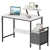 CubiCubi Small Computer Desk 32 Inch Home Office Multipurpose Writing Desk with Extra Storage Rack and Moveable Shelf…