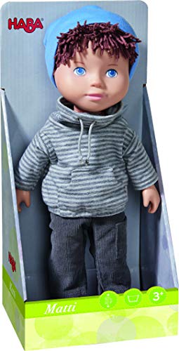 HABA 305584 - Spielpuppe Matti, HABA-Puppe mit weichem Körper, Gliedmaßen und Kopf aus Vinyl, 32 cm, Spielzeug ab 3… – Bild 3
