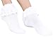 Weixinbuy Ladies Girls Vintage Lace Ruffle Frilly Ankle Socks White