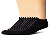 Hanes Men's 10-Pack Ultimate FreshIQ Low-Cut Socks, Black, 10-13 (Shoe Size 6-12)